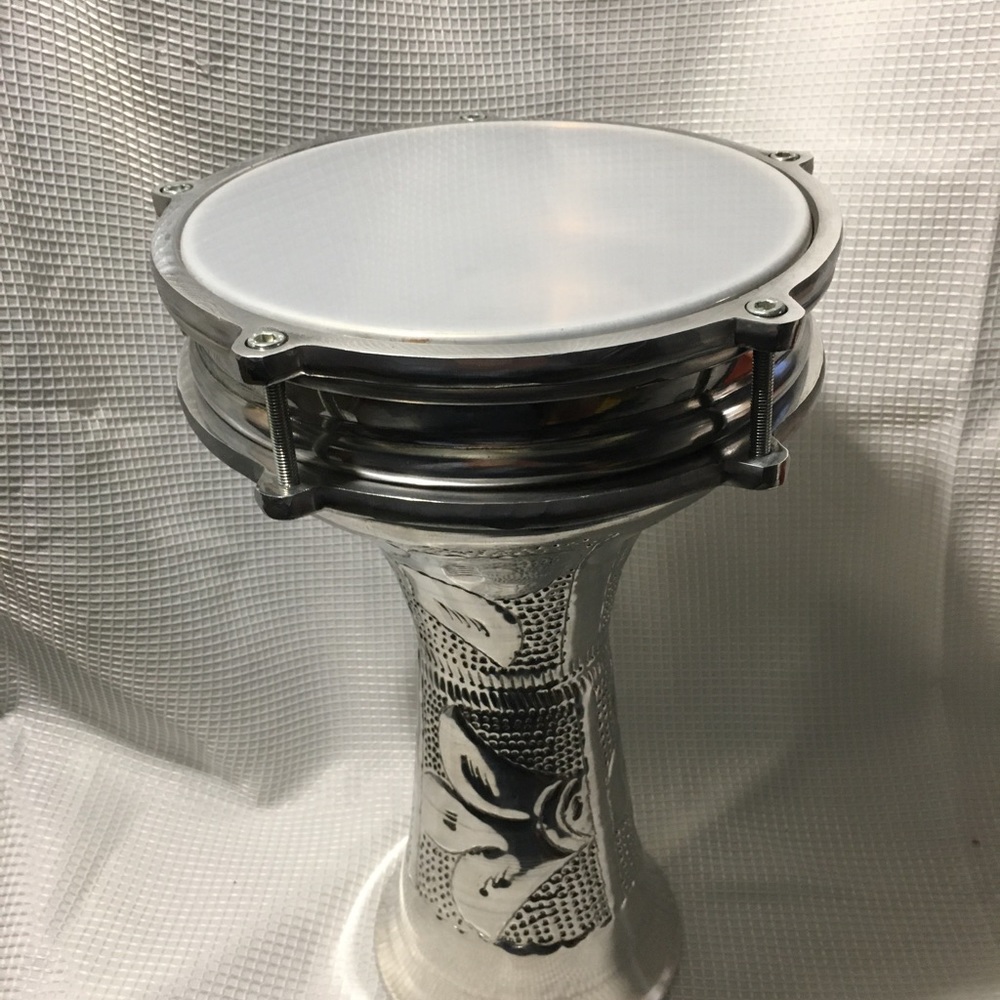 Silver Darbuka Hand Drum
